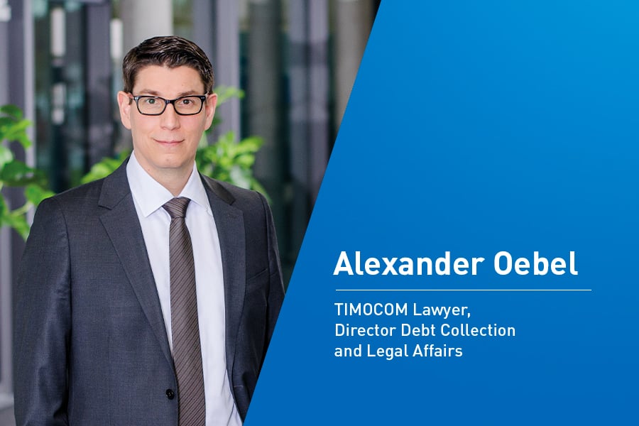 Intervju Alexander Oebel, advokat hos TIMOCOM, Director Debt Collection & Legal Affairs