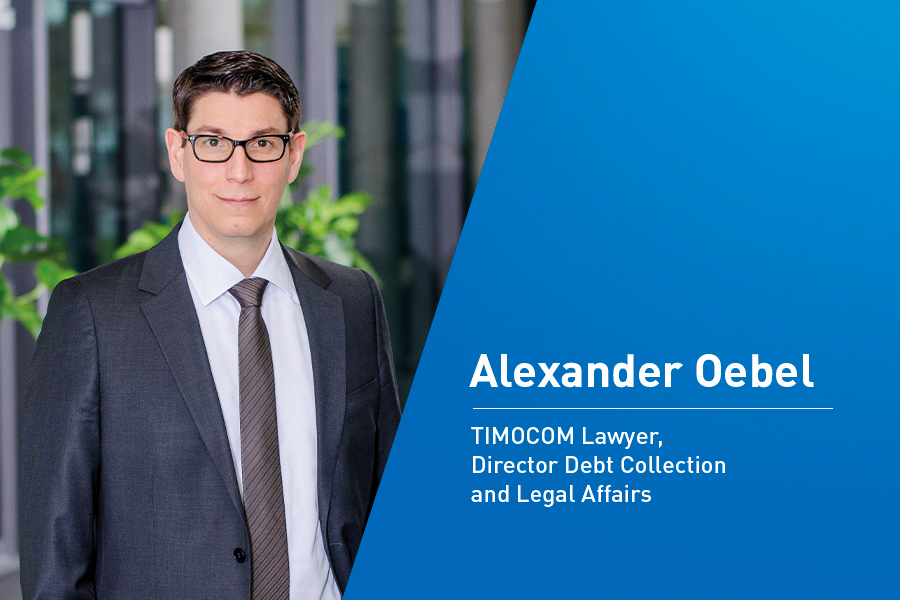 Intervju Alexander Oebel, advokat hos TIMOCOM, Director Debt Collection & Legal Affairs
